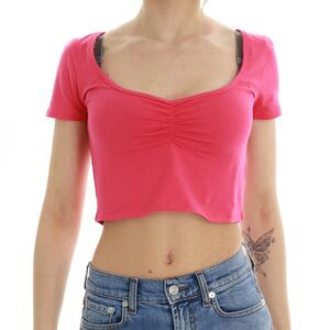 T-SHIRT CROP FUXIA